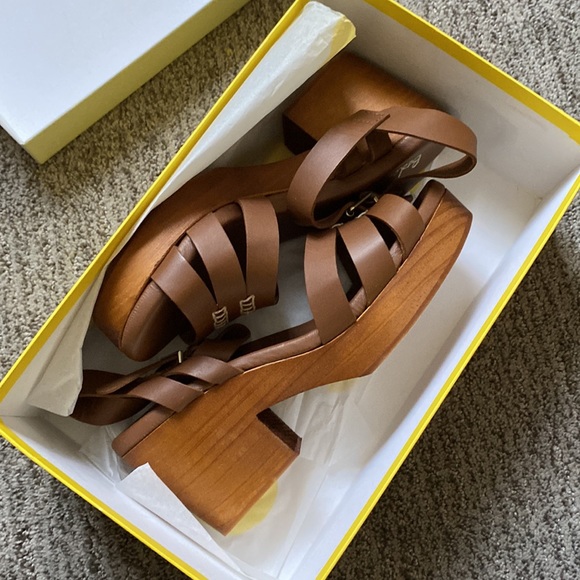 Boden brown heeled platform sandals clogs 37 - Picture 7 of 11